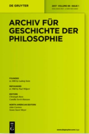 Archiv für Geschichte der Philosophie
