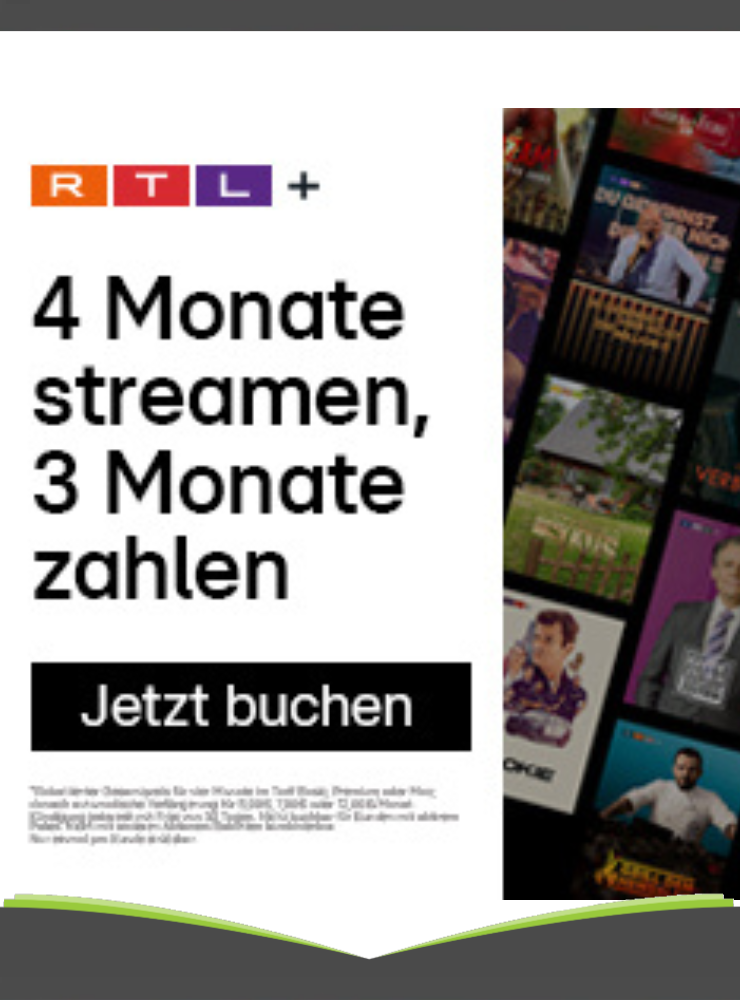 RTL+ ab 4,50 € mtl. durch 25% Rabatt